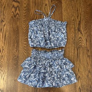 GAP Blue Floral Kids Matching Set size small